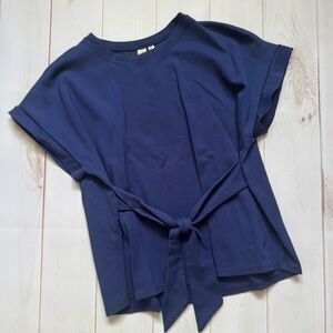 Allison Joy Navy Tie Top